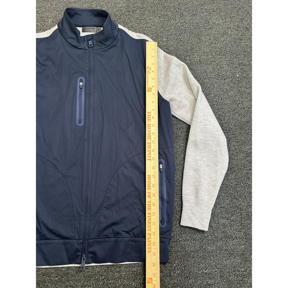 G/Fore Merino Wool Hybrid Full Zip Jacket Navy/Biege Mens Size Medium Golf Wear - Picture 4 of 9